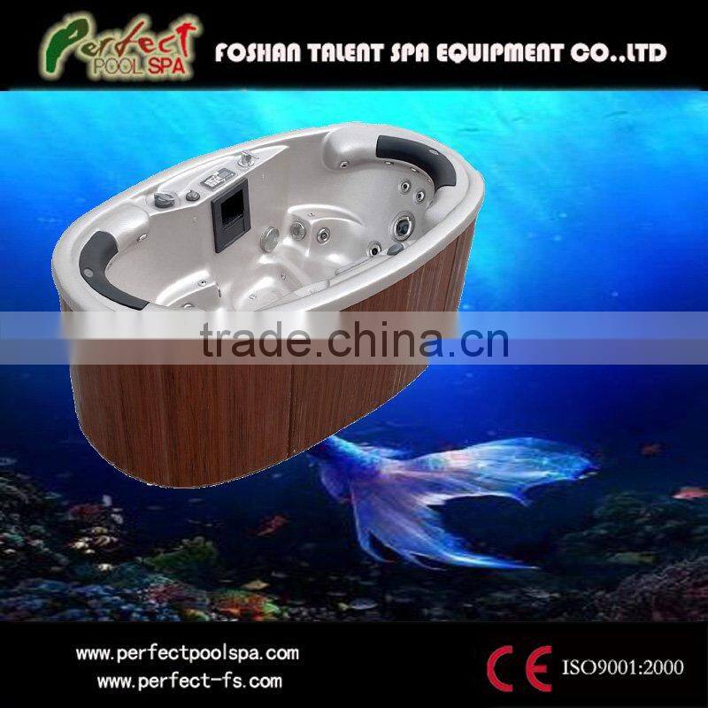 Family joyful outdoor spa/ whirlpool/hot tub with theraphy center