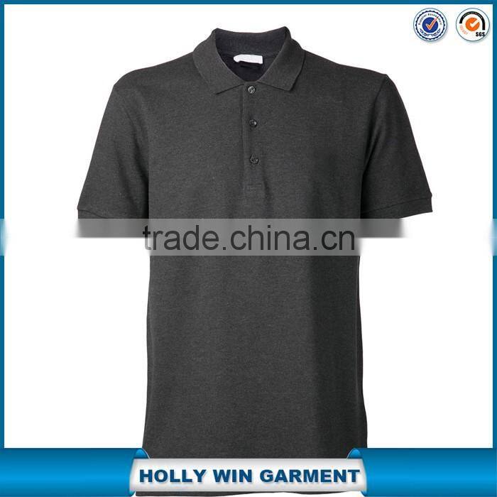 Plain grey cotton pique polo shirt for worker on sale