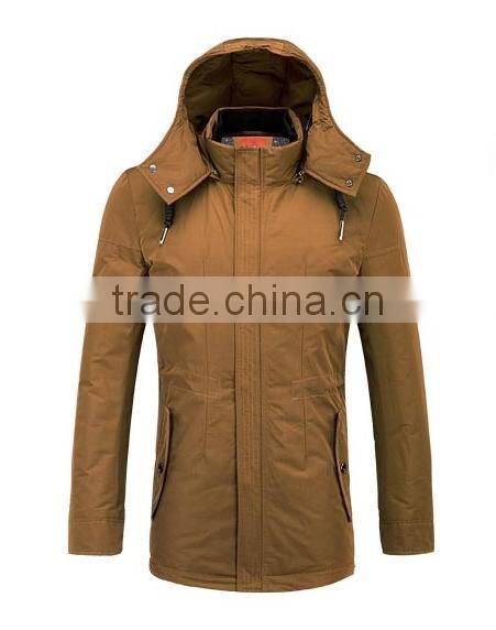 Mens Detachable Hood Padding Leisure Travel Jacket