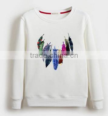 China oem cheaper customized TC65/35fleece 300grm printed crewneck sweatshirt with good quality