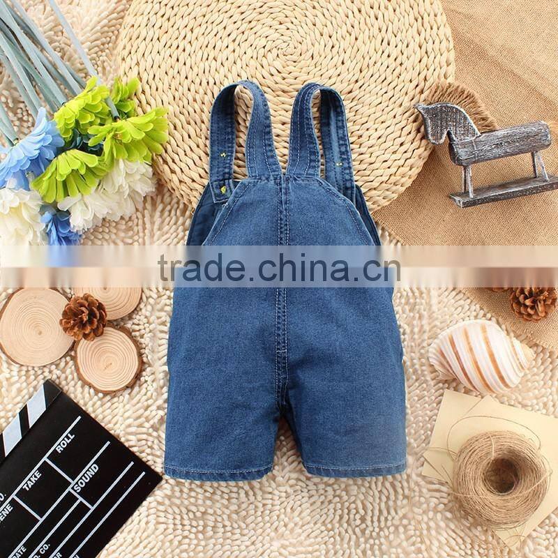 Fashion Baby Summer Pants Children Denim Short Overalls Kids Strap Jeans Pants