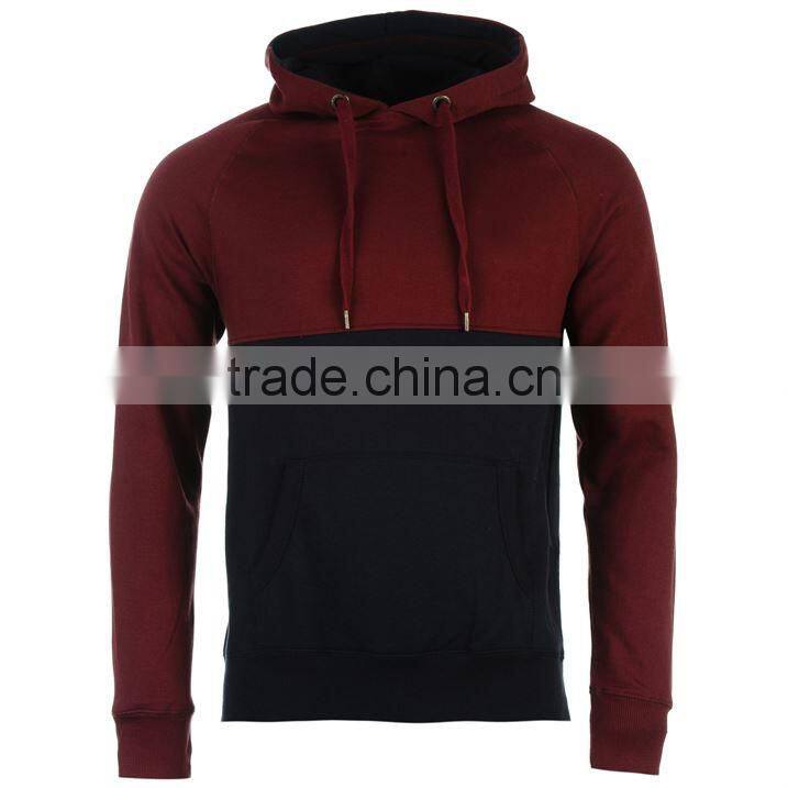 Custom Designs Two Color Plain Cotton Hoodie For Men