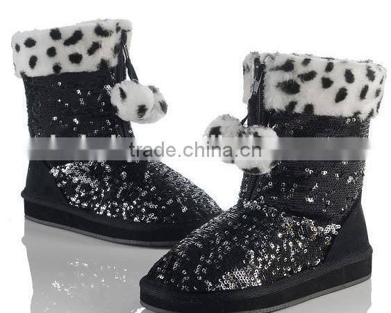 2014 china wholesale shinny fabric winter children boots