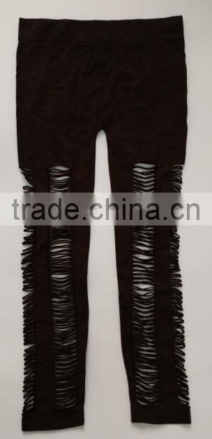 Sexy seamless mature women mesh side panels legging