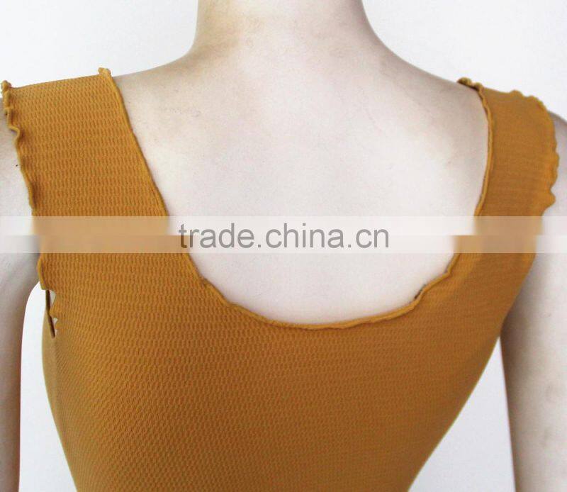 plain seamless lady fashion nude tank top