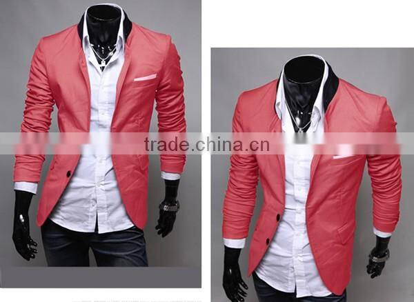 Mens Korean slim fit fashion blazer Suit Jacket black gray red size M to 2XL Male blazers Mens coat Wedding dress