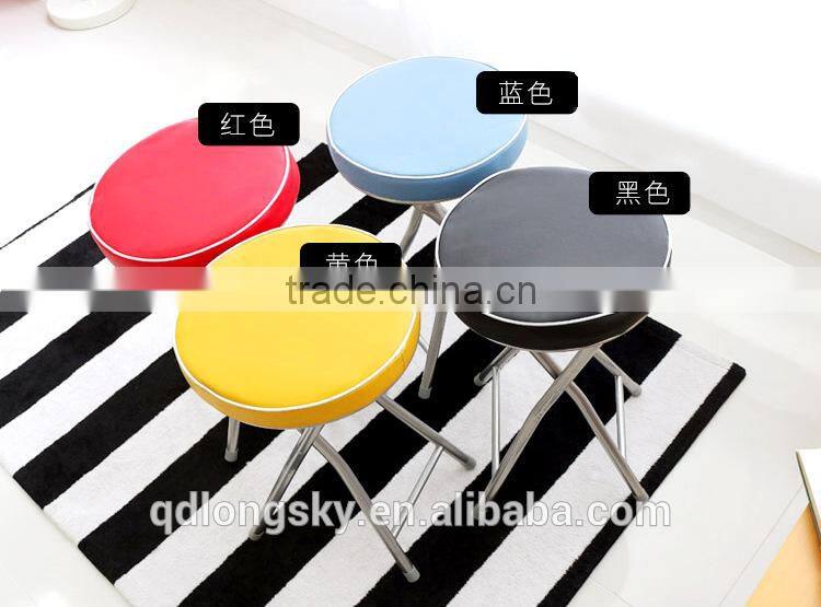 LS-9009A Portable Soft round seat metal folding chair metal foldable chair