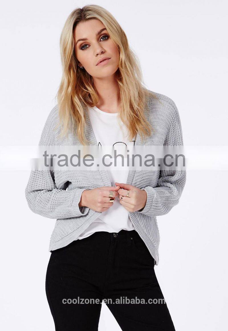 Loose fit long sleeve high quality cardigan Lady blouse