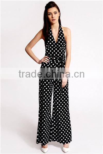 Polka Dots Harem Pants Design Women Jumpsuit
