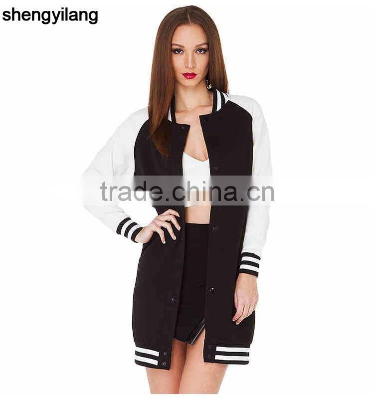 new fashion contrast colour autumn winter hoodies dress longline hoodies