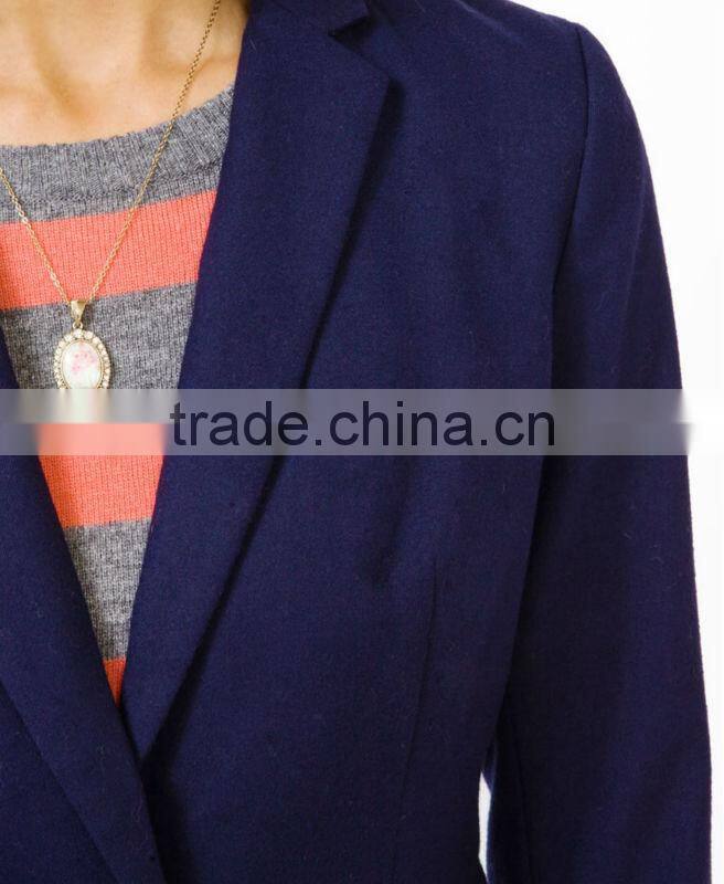 Notched Lapel Twill Blazer