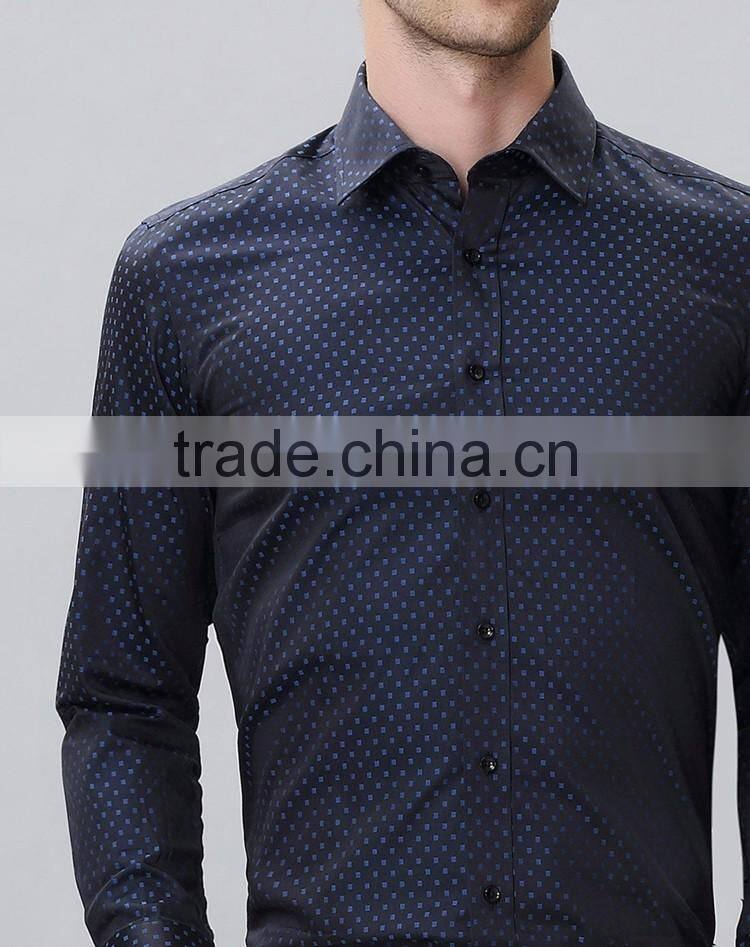 Fashion men beautiful dress shirt delicate printed slimming garment