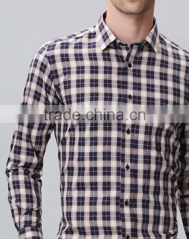 Youth fashion men's shirts delicate plaid design transparent men shirt