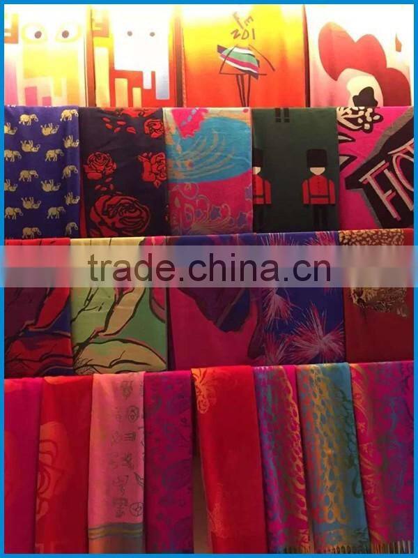 Women's pashmina jacquard cotton cheap wholesale shawl