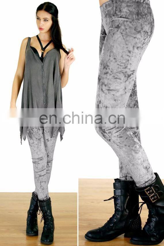 Women winter warm high waist plus velvet thick slim stretch thick trouser