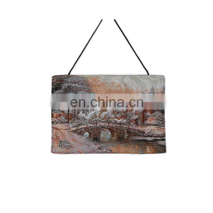 Christmas LED lights jacquard wall hanging tapestry