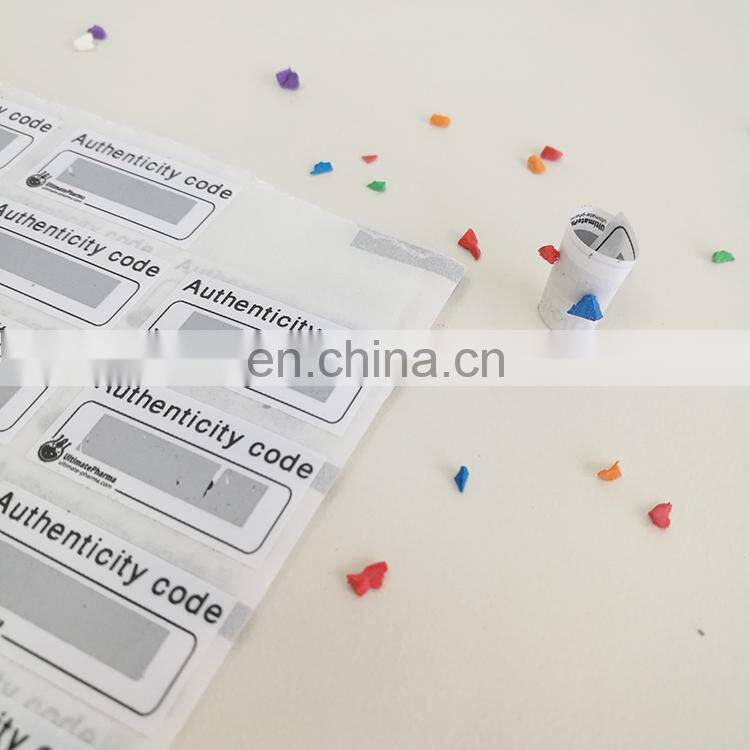 Wholesale custom scraped authenticity code adhesive stickers paper sticker with cheap price