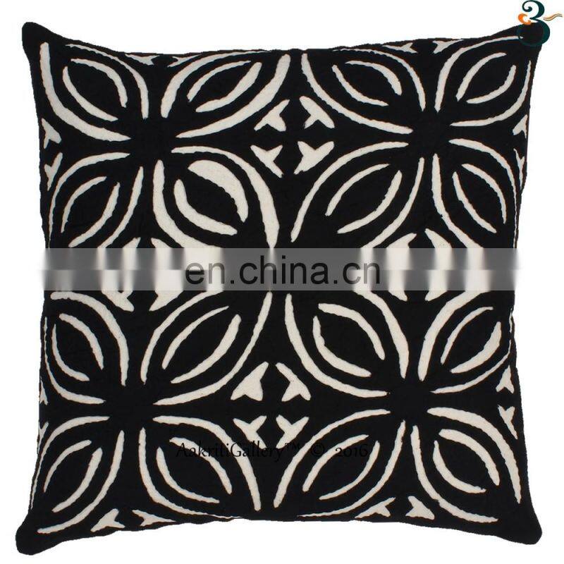 Wholesale Indian Cushion Cover Handmade Pillow Case Covers Decorative Applique Cutwork Work Home Decor Sofa Kantha Cushion