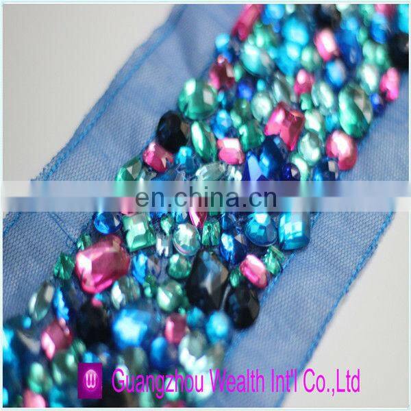 latest beaded lace mesh rhinestone trim summer products