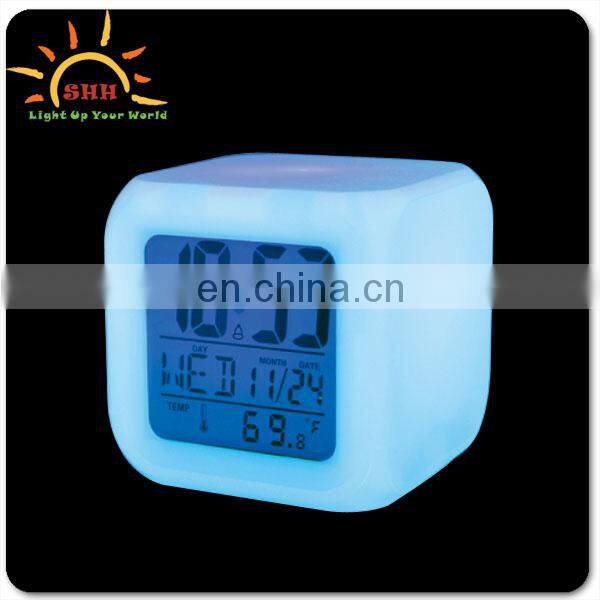 Rotate the multi-function clock 7 colour,LED Backlight alarm clock
