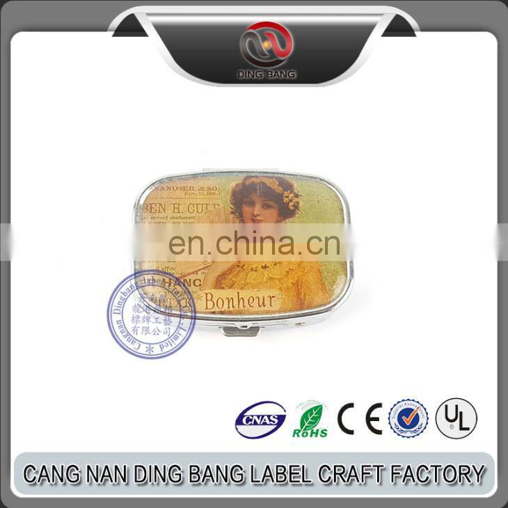 Wholesale Hot Selling Custom Made Plastic Inner Type And With Mirror Type Domed Metal Small Jewelry Box