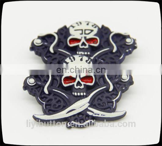 wholesale custom metal button in garment, circle painted clothing label