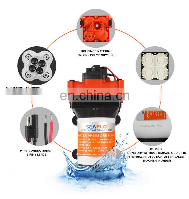 SEAFLO 11.3LPM 55PSI Mini Diaphragm Water Pump 12V