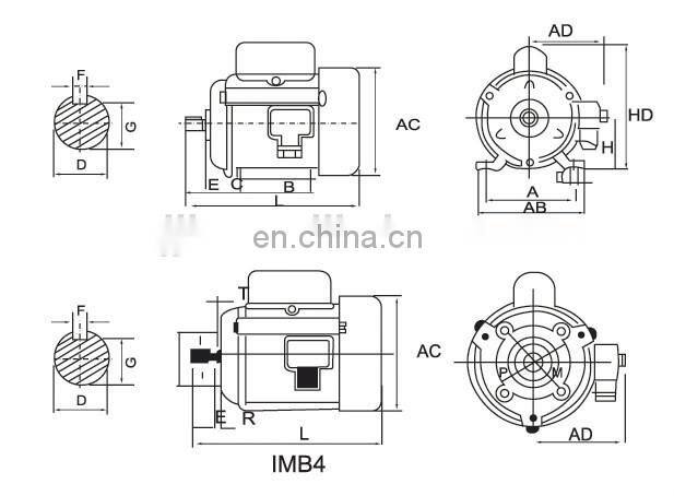 single phase electric motor IMB3 FOOT MOUNT
