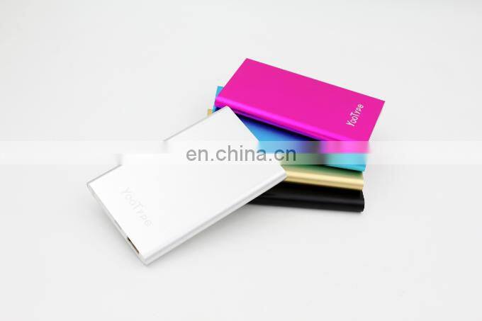 2020 best quality metal 4000mah power bank aluminum super thin power charger oem logo print