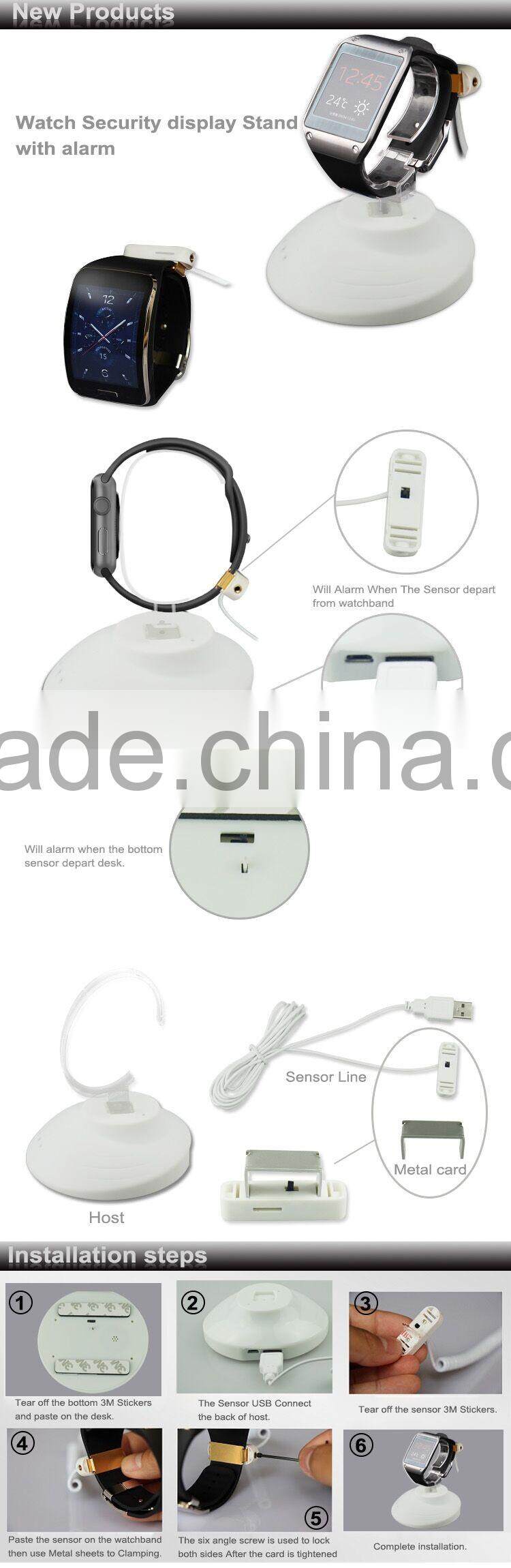 New arrival holder for men watches anti-theft alarm display stand