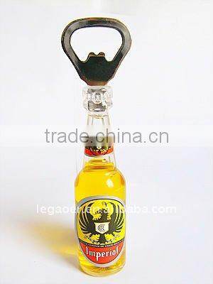 Promotion Custom Logo Printed Bottle Opener, Acrylic Bottle Shape Opener