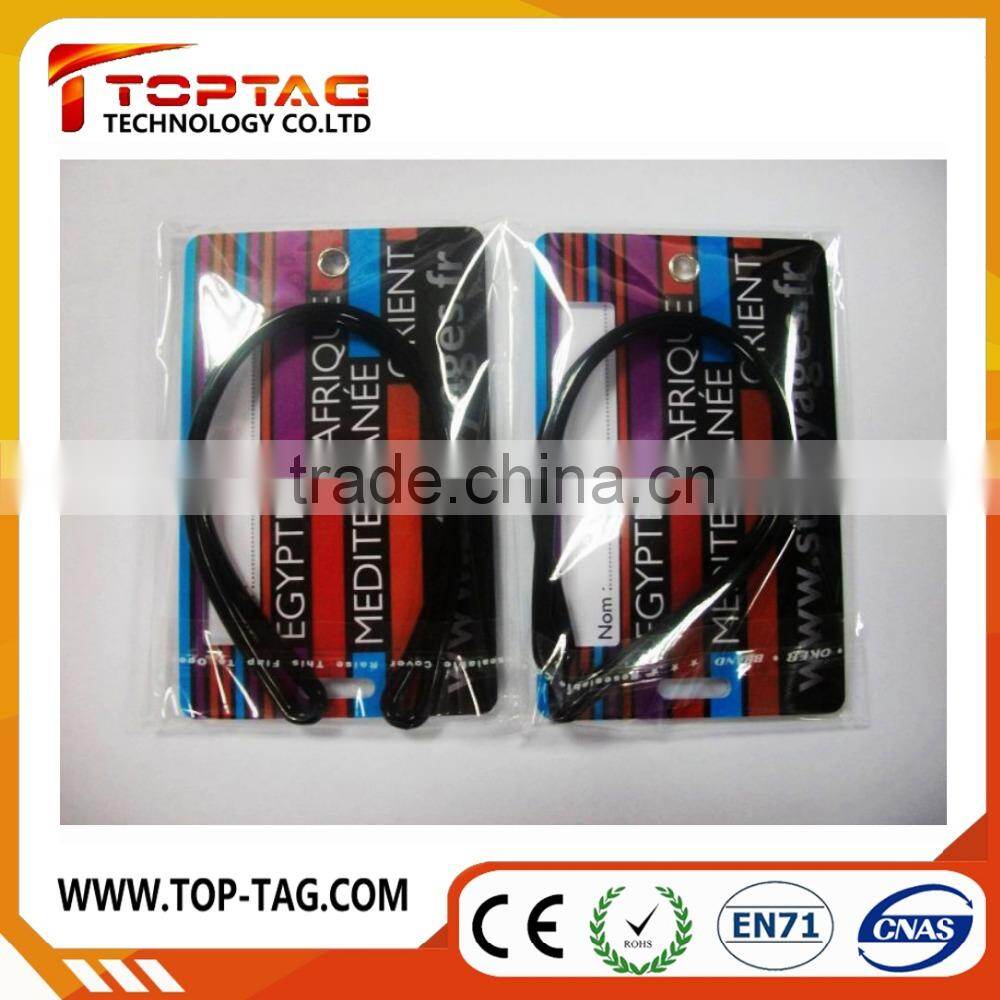 2015 eco-friendly hot sale plastic soft pvc custom luggage tag for airport