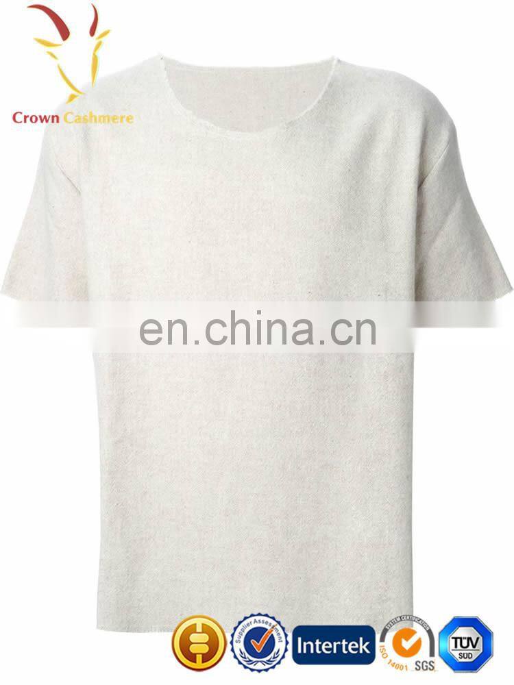 Men's Cashmere/silk Blended Sweater With Short Sleeves