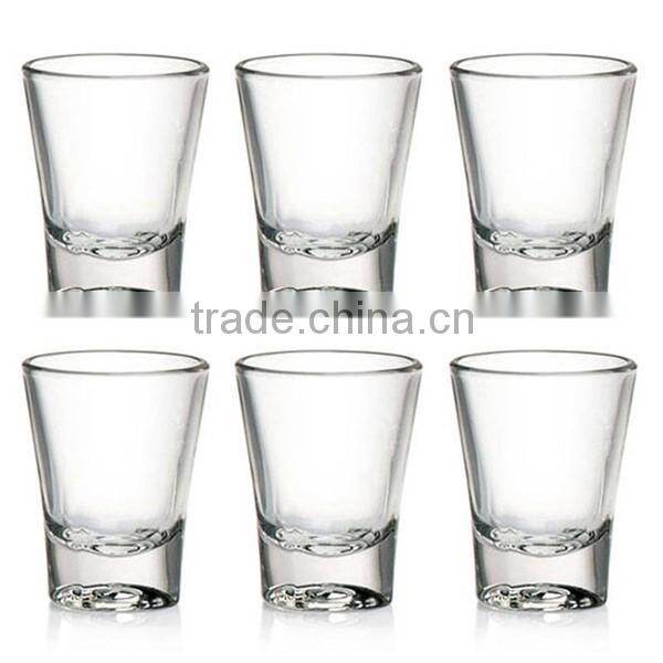 Handmade mouth blown clear short hot shot glass