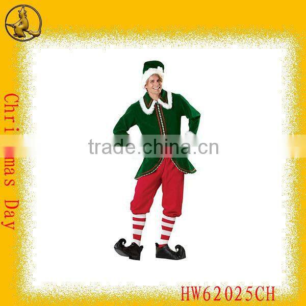 Fat Red Santa Claus Costumes with Hat and Moustache