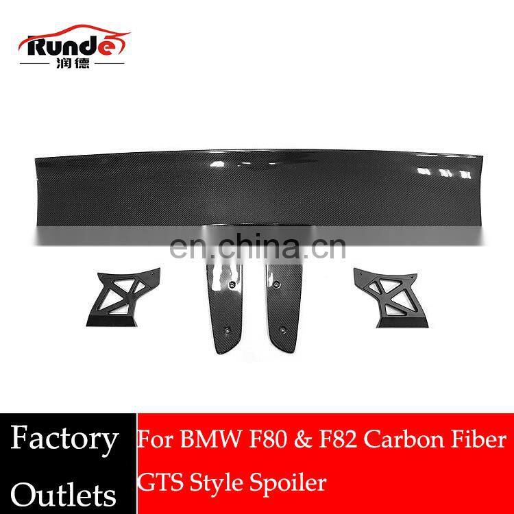 Runde Advanced Carbon Fiber Rear Spoiler For Bmw F80 F82 M3 M4 GTS Style Carbon Fiber 2014-2019 Car Rear Wing