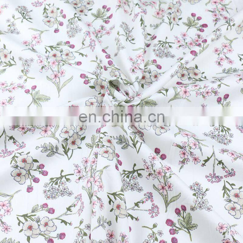 60s small flower printed pure cotton damask cloth cotton bedding products pajama pants clothing fabric wholesale