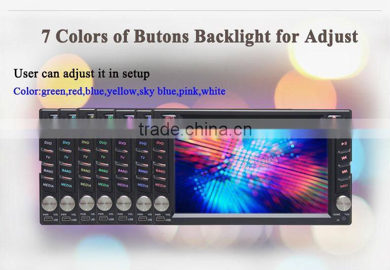 6.2"Digital Touch Screen Double Din Car DVD Car Stereo with GPS+Radio+FM/AM+RDS+BT+ Telephone book+AUX IN/OUT+1080P+USB/SD+SWC