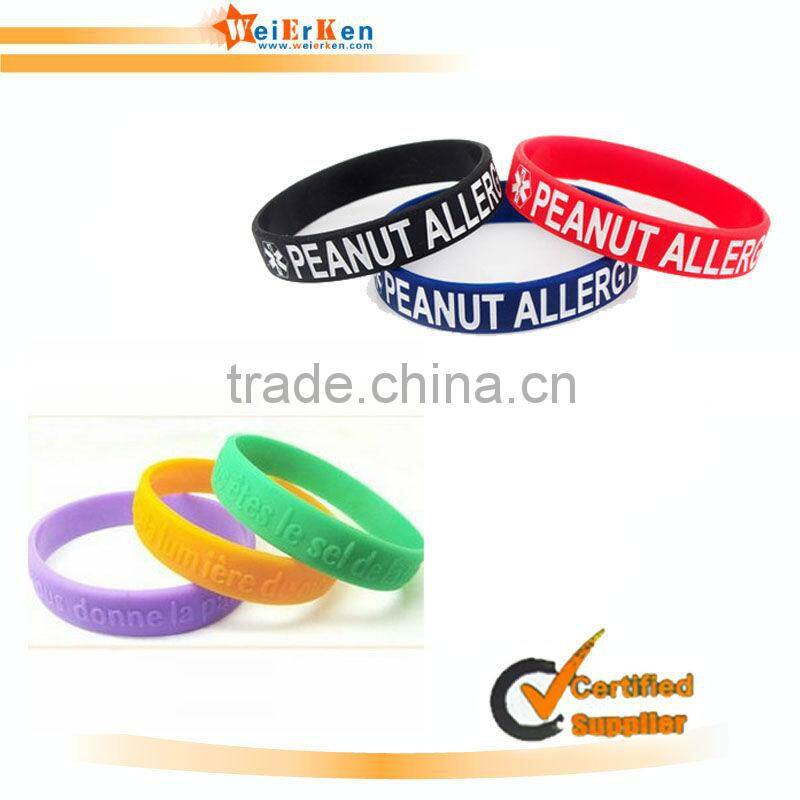 custom logo silicone rubber wristbands