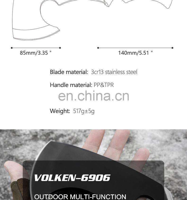 Outdoor multifunctional stainless steel axe safety fire axe high quality camping survival axe