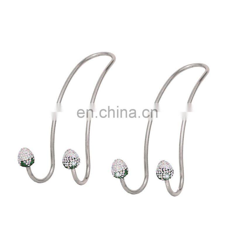 2pcs Stainless Steel car Hanger For Bags Universal Seat Headrest Rhinestones Auto Hooks Car Hangers Bling Interior