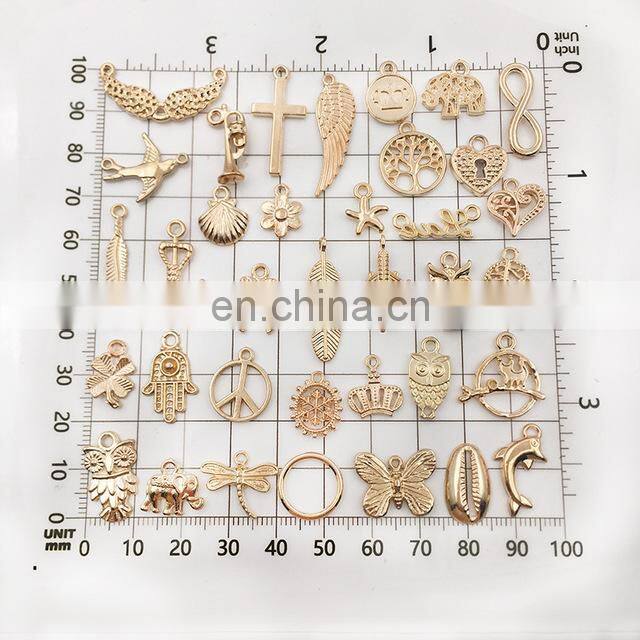 110pcs Assorted Plated Enamel Animal Plant Fruit Moon Star Random Charms Pendants for DIY Necklace Bracelet Jewelry Making