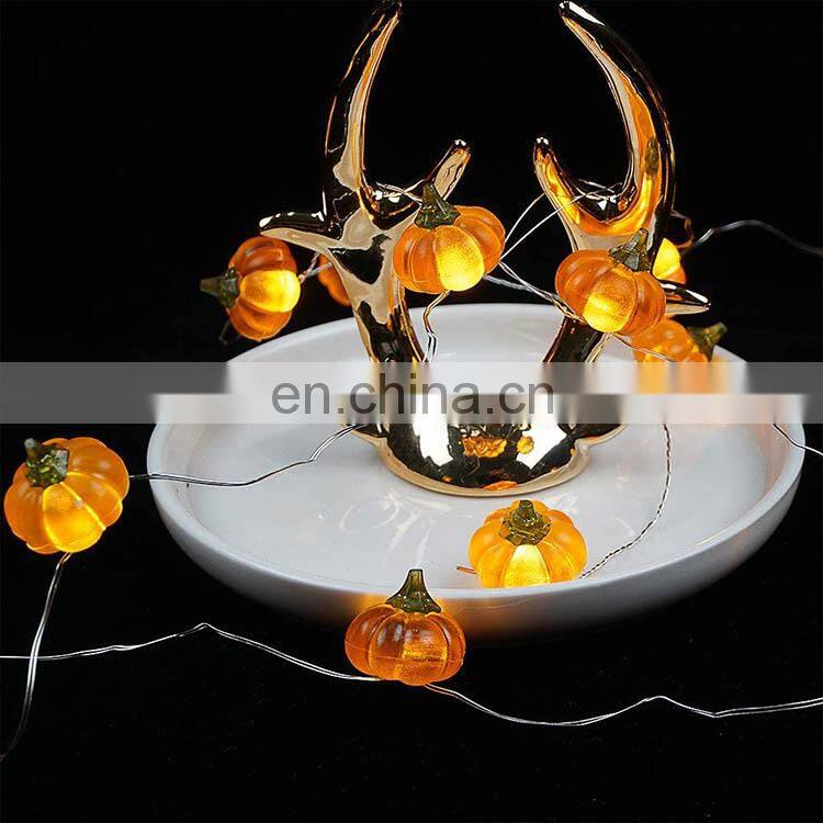 White PVC Solar Power Halloween Light Flash Item Cable Garden Color Bulb Pumpkin Lamp