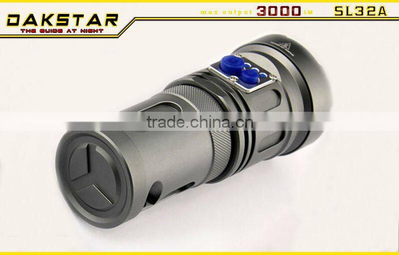 DAKSTAR SL32A XML U2 3000LM 18650 Aluminum CREE Rechargeable High Power Search Superbright Strong Light Torch