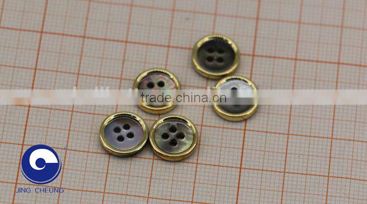 black mother pearl sea shell button with electroplate edges