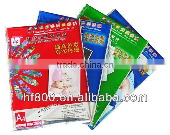 108g A4/A6/A3 glossy photo paper ,108g crystal photo paper,108g silky photo paper