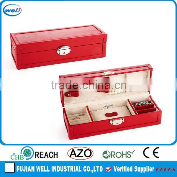 Red Croco Leather Jewelry Clutch