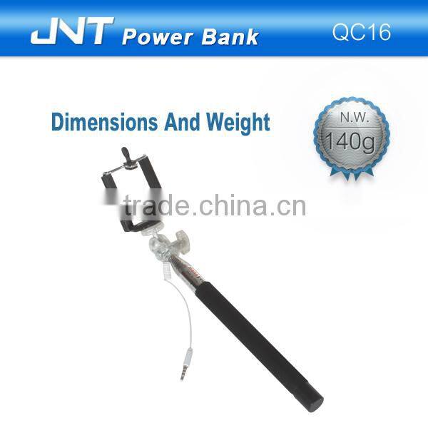 New Crystal head wired slefie stcik holder for mobile phones QC16