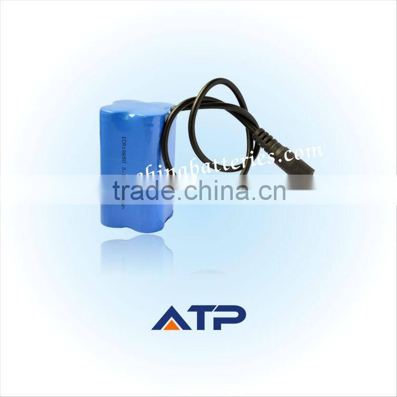China factory direct Li ion Rechargeable Battery Pack 18650 3.7v 10400mAh with dc power jack connector