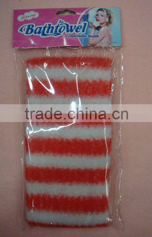 2016 Plastic double color pe bath scrub belt wash strape